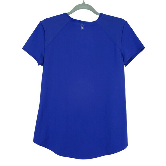 Spyder Tee Top Active Short Sleeve Crew Neck Size M Perennial Blue Athleisure - Picture 5 of 7